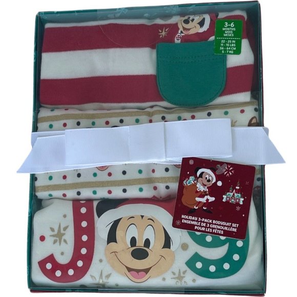 Disney Store Mickey Mouse and Friends Holiday Bodysuit Set for Baby 3-6M - Picture 3 of 6